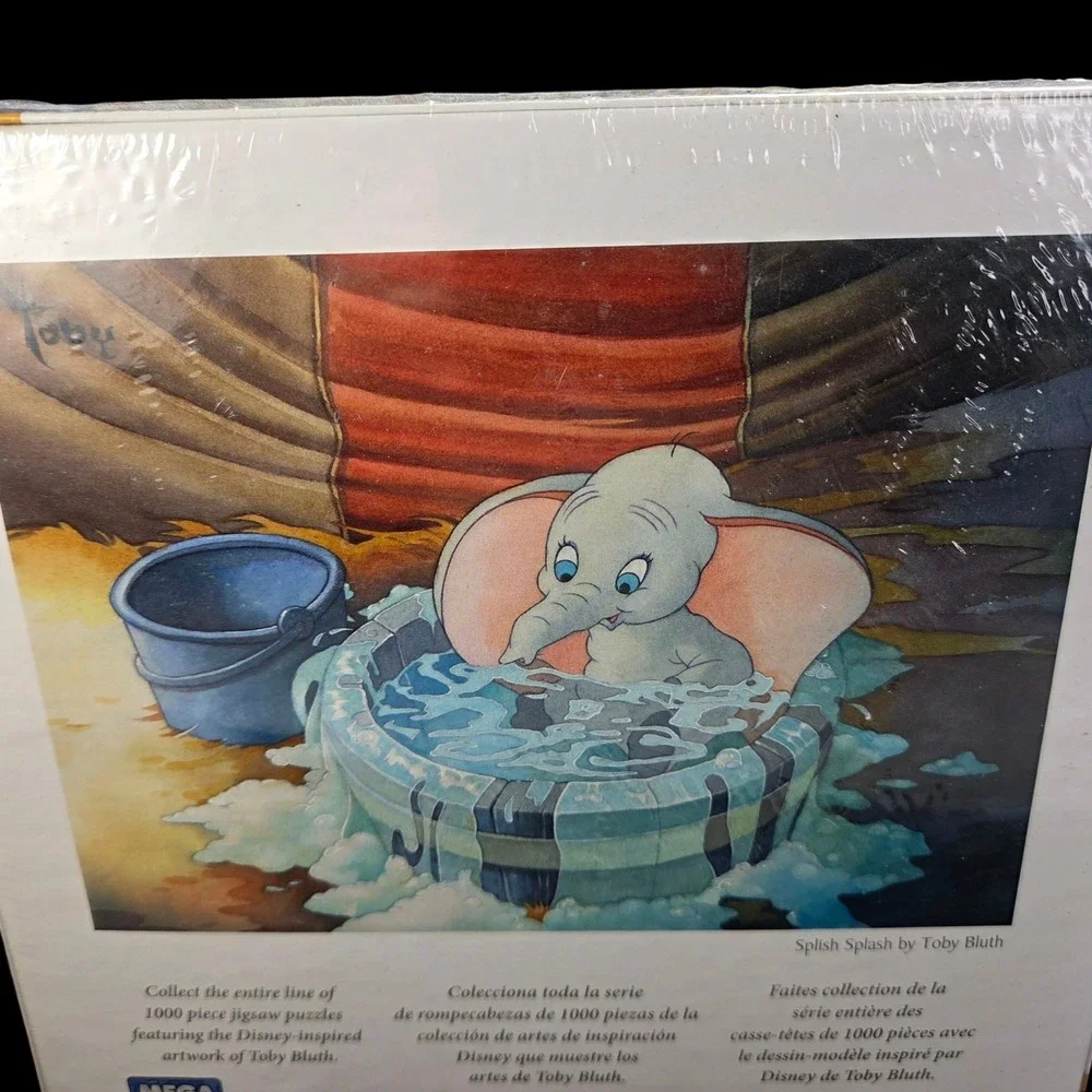 Disney Dumbo Puzzle 1000 Pc Baby Elephant Toby Bluth Art Splish‎ Splash New